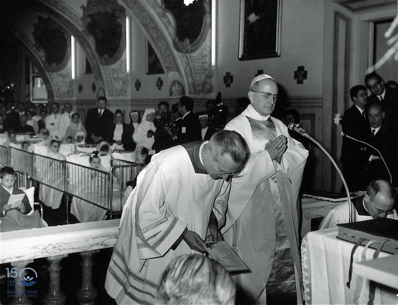 Pope Paul VI celebrates Mass for pediatric patients at Bambino Gesù, known as “the pope’s hospital,” in 1968. | Credit: Bambino Gesù Pediatric Hospital