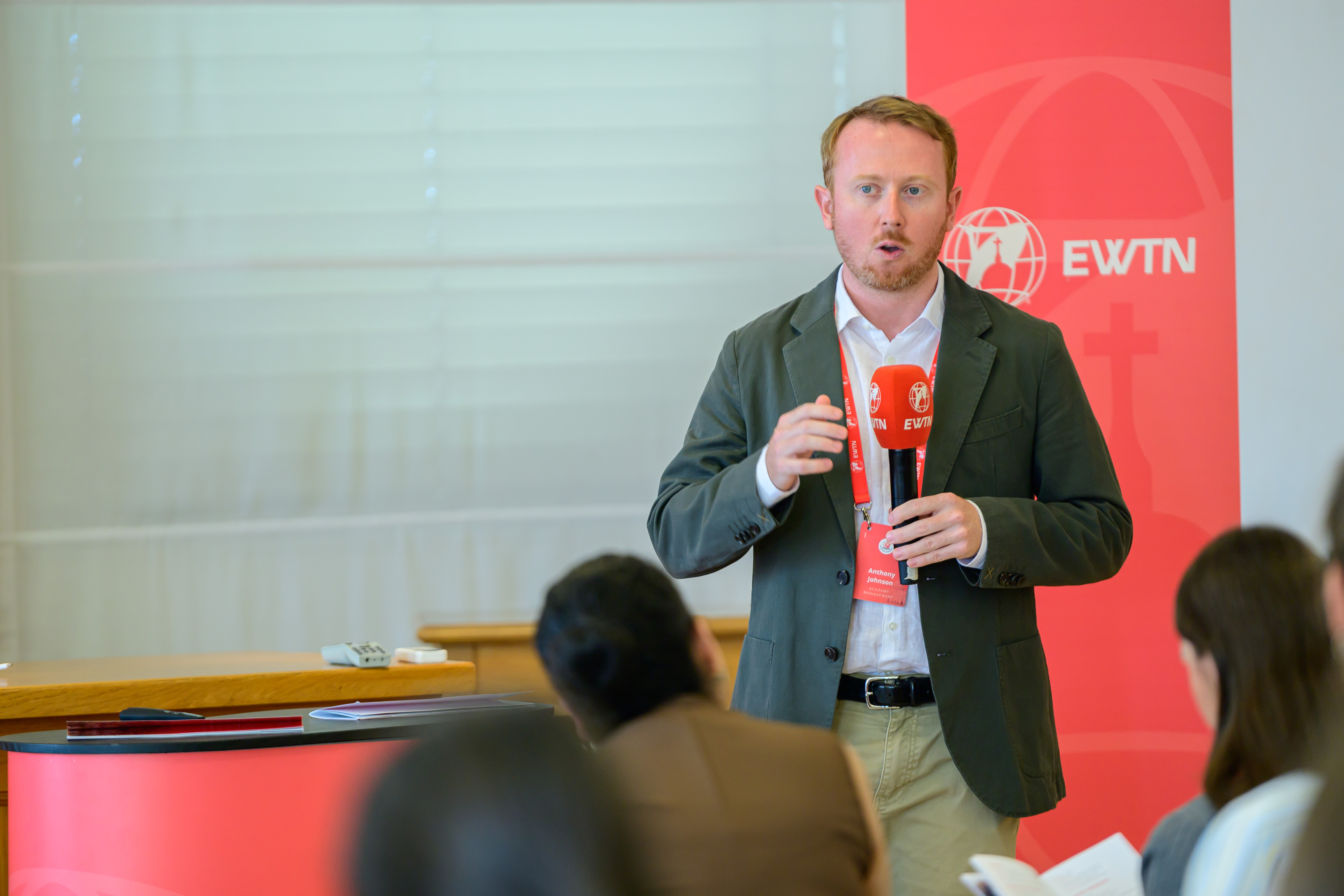 Anthony Johnson, a co-founder and program director of the EWTN Summer Academy, speaks at the academy in Rome on June 23, 2026. | Credit: Lemmy Ogbonnaya Ijioma/EWTN Summer Academy