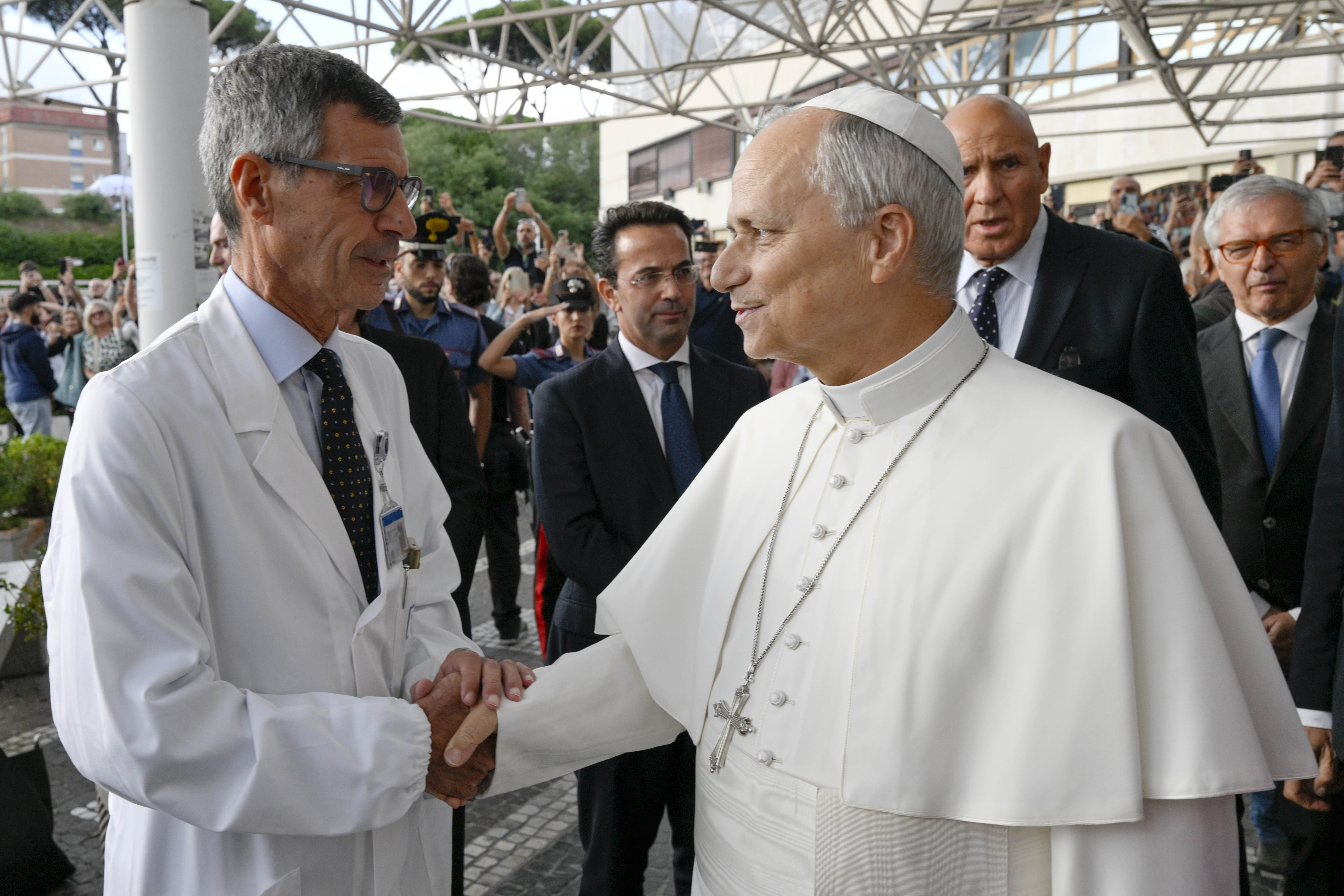 Pope Leo XIV concludes his stay at the Gemelli Hospital on Oct. 17, 2026. | Credit Vatican Media