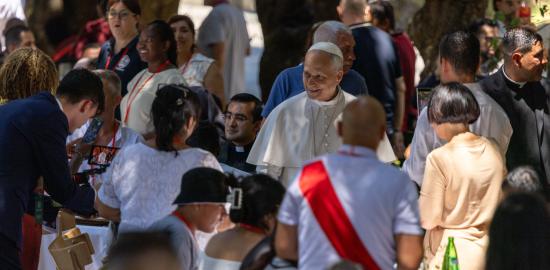 At lunch with the poor, Pope Leo XIV calls on society to eliminate the causes of poverty, injustice