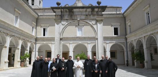 Pope Leo XIV makes private visit to St. Benedict's tomb, prays for peace