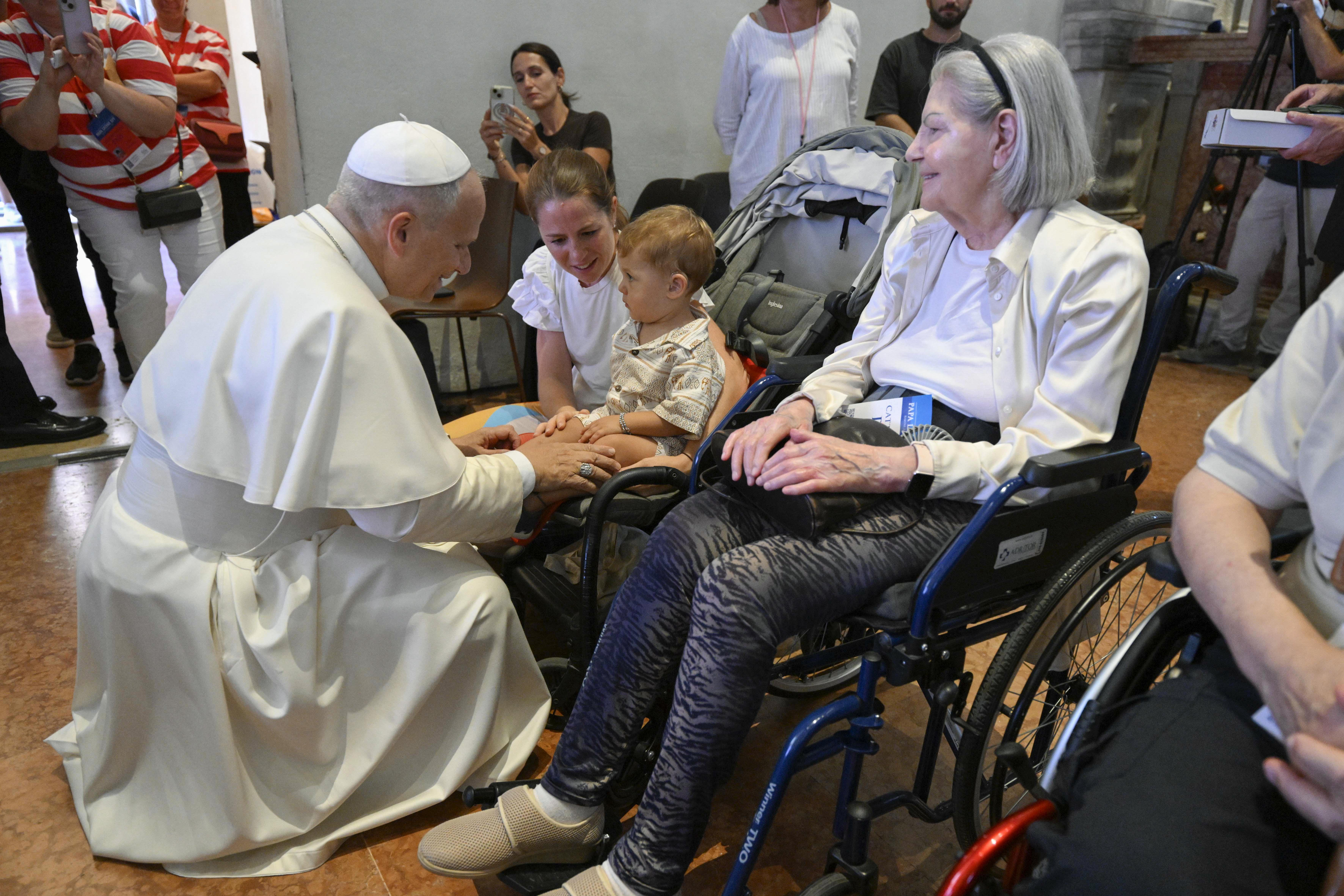 ‘You are home’: Pope Leo XIV meets with sick, disabled residents at Rimini